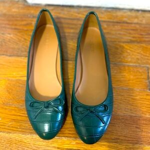 J Crew Green leather Ballet Flat - size 8.5